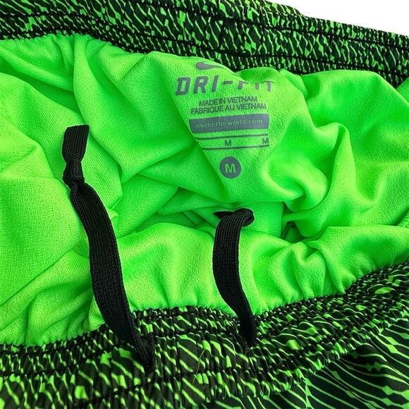 Nike Women's Running Shorts Lime Green/Black Size M Dri-FIT Activewear - Picture 6 of 7
